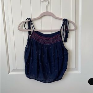 Free People embroidery crop top